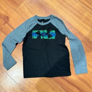 Under Armour Black and Gray Long Sleeve Tee